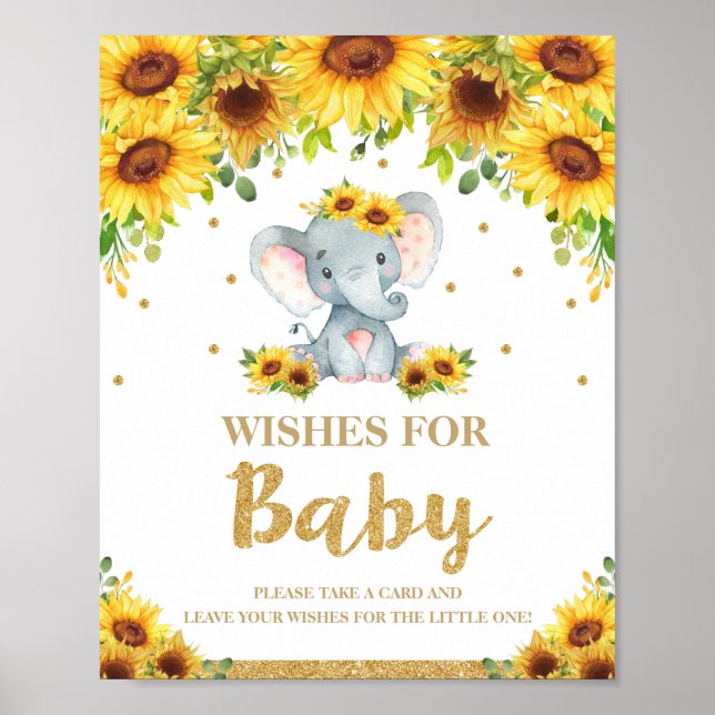 Affiche Sunflower Elephant Wives for Baby Sign Activity (Devant)