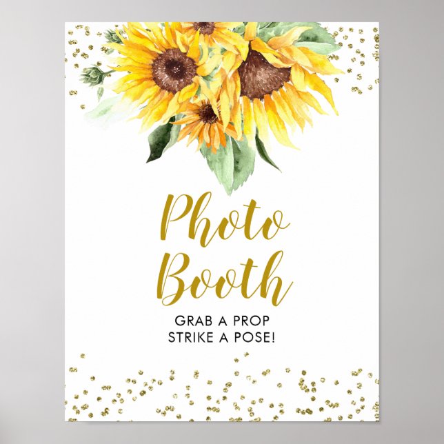 Affiche Sunflower est en route Baby shower Photo Booth (Devant)