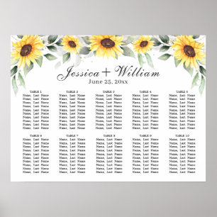 Affiche Sunflower Eucalyptus 10 Tables CADRE