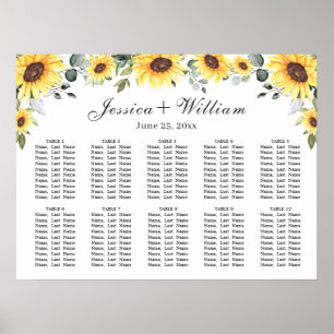 Affiche Sunflower Eucalyptus 10 Tables CADRE