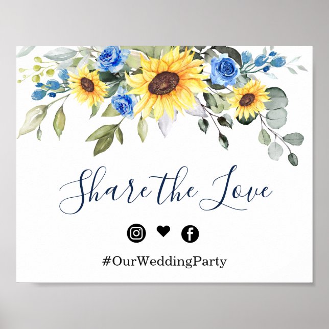 Affiche Sunflower Eucalyptus Partagez le signe Mariage d'a (Devant)