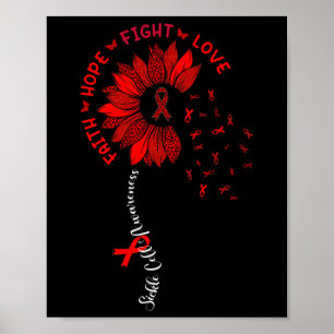 Affiche Sunflower Faith Hope Love Ribbon Sickle Cell Aware