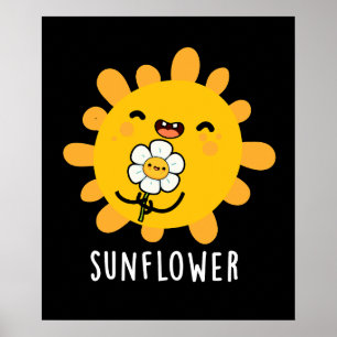 Affiche Sunflower Funny Soleil Et Fleur Pun Dark BG