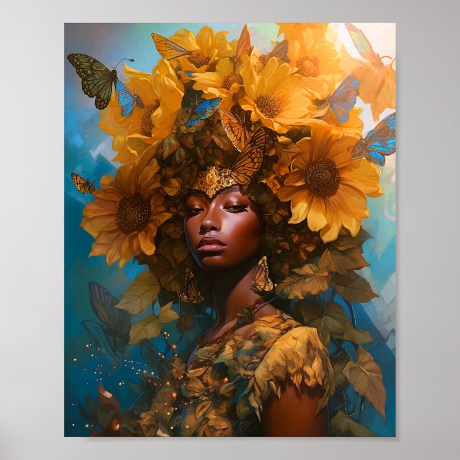 Affiche Sunflower Goddess Art Imaginaire (Devant)