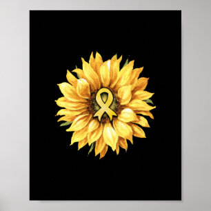 Affiche Sunflower Gold Ribbon Sensibilisation au cancer ch