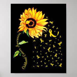 Affiche Sunflower Gold Ribbon Sensibilisation au cancer ch