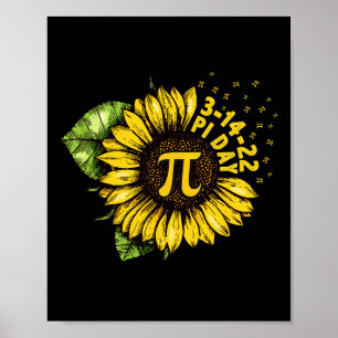 Affiche Sunflower Happy Pi Day Chemise Mathématique Math E
