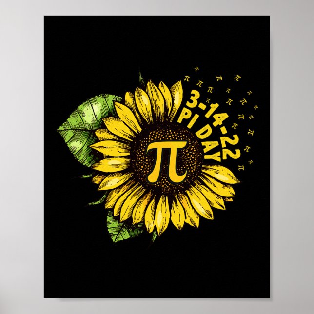 Affiche Sunflower Happy Pi Day Chemise Mathématique Math E (Devant)