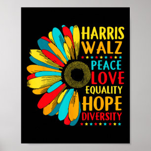 Affiche Sunflower Harris-wheimer 2024 Peace Lgbt Harris-w