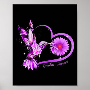 Affiche Sunflower Heart Purple Ribbon Sensibilisation à la