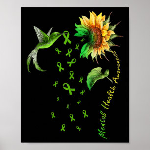 Affiche Sunflower Hummingbird Ribbon Santé mentale Award