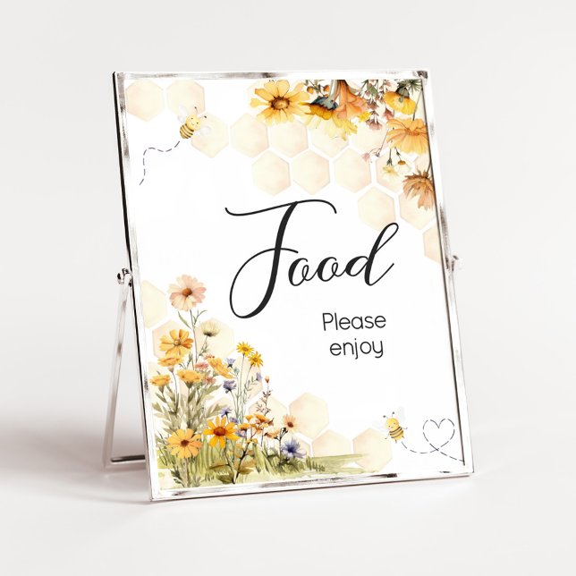 Affiche Sunflower Little Honey Baby shower (Sunflower Little Honey Baby Shower Food Sign)