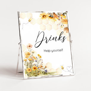 Affiche Sunflower Little Honey Baby shower Boissons