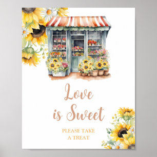 Affiche Sunflower Market Fête des mariées L'amour est doux