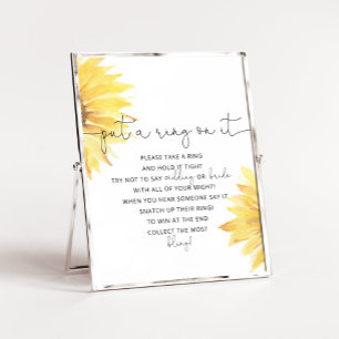 Affiche Sunflower met une bague sur l'affiche de jeu