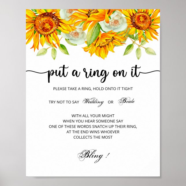 Affiche Sunflower met une bague sur le jeu (Devant)