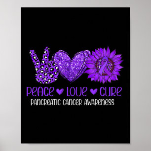 Affiche Sunflower Peace Love Pancréatic Cancer Awareness R