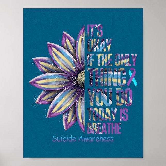 Affiche Sunflower Suicide Prevention Awareness Week Teal P (Devant)