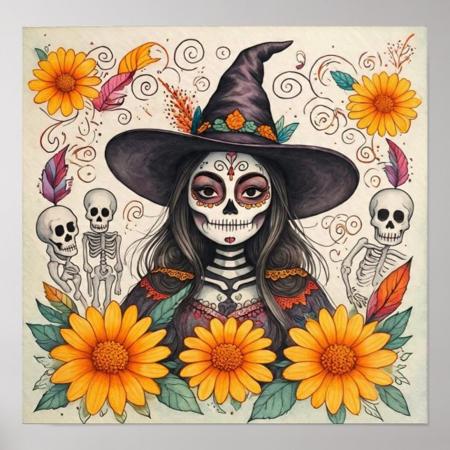 Affiche SunflowerDayOfTheDeadWitch (Devant)