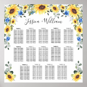 Affiche Sunflowers Eucalyptus 14 Tables CADRE