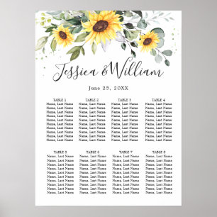 Affiche Sunflowers Eucalyptus 8 Tables SEATING GRAPHIQUE