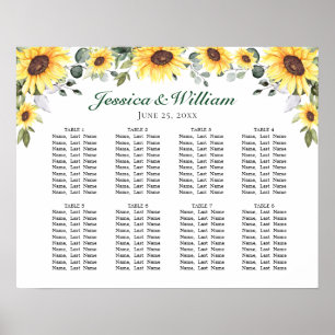 Affiche Sunflowers Eucalyptus 8 Tables SEATING GRAPHIQUE