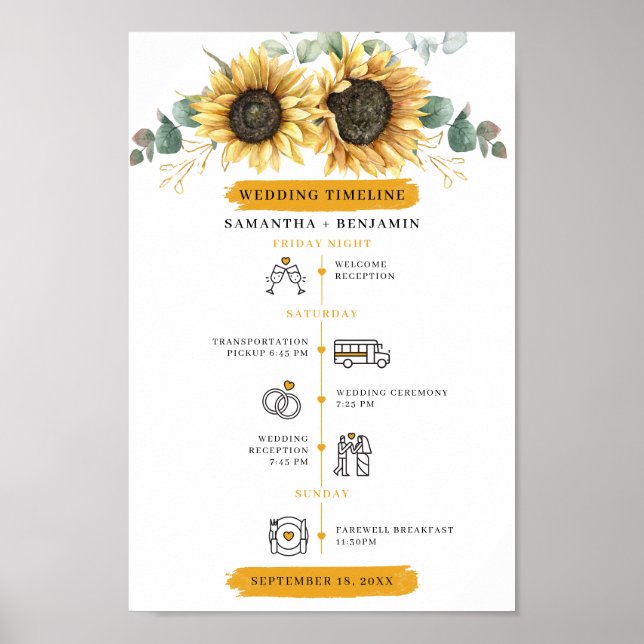 Affiche Sunflowers Eucalyptus Programme de calendrier du j (Devant)
