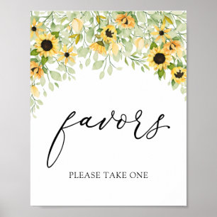 Affiche Sunflowers Favors Sign
