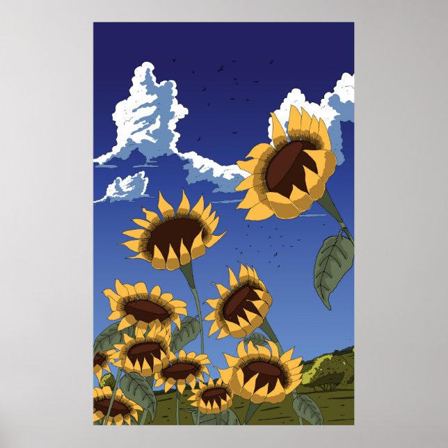 Affiche Sunflowers in the Summer (Devant)