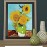 Affiche Sunflowers par Vincent Van Gogh<br><div class="desc">Les versions initiales,  août 1888.La première version des tournesols : arrière - plan turquoise par Vincent van Gogh.</div>