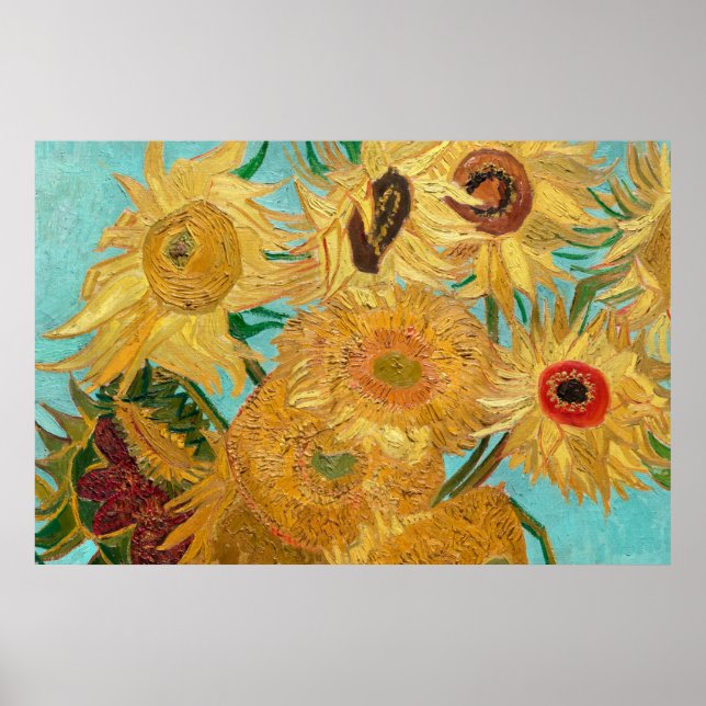 Affiche Sunflowers par Vincent van Gogh (Devant)