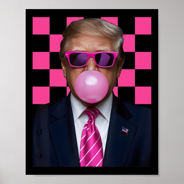 Affiche Sungles roses Trump Bubble Gum Shirt 2024 Vote Pre (Devant)