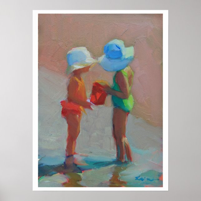 Affiche Sunhat Sisters - Two Girls at the Beach (Devant)