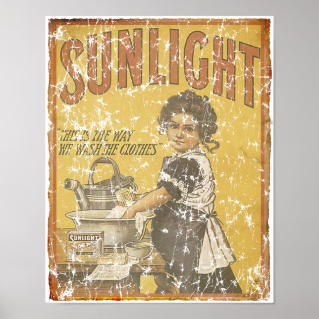 Affiche Sunlight Soap - 1873- en détresse (Devant)