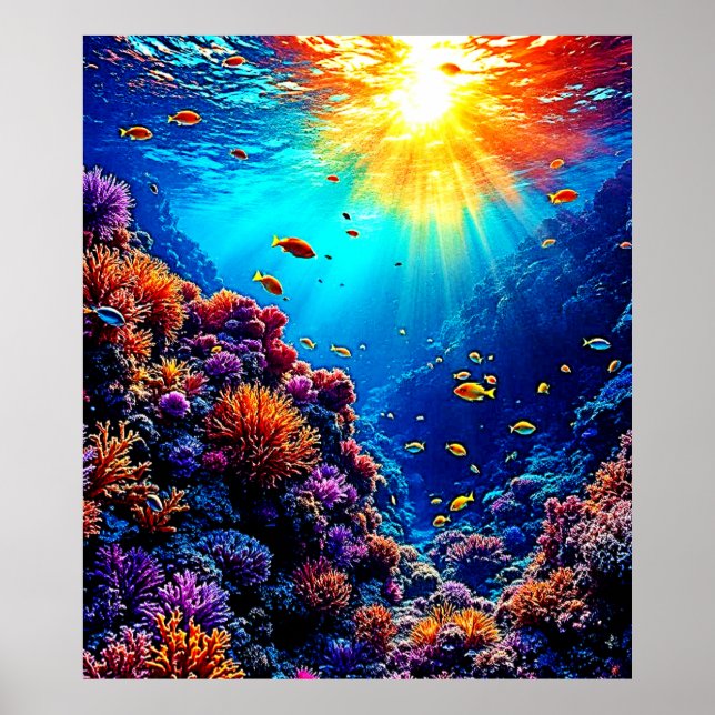 Affiche Sunlit Coral Reef Wonderland (Devant)