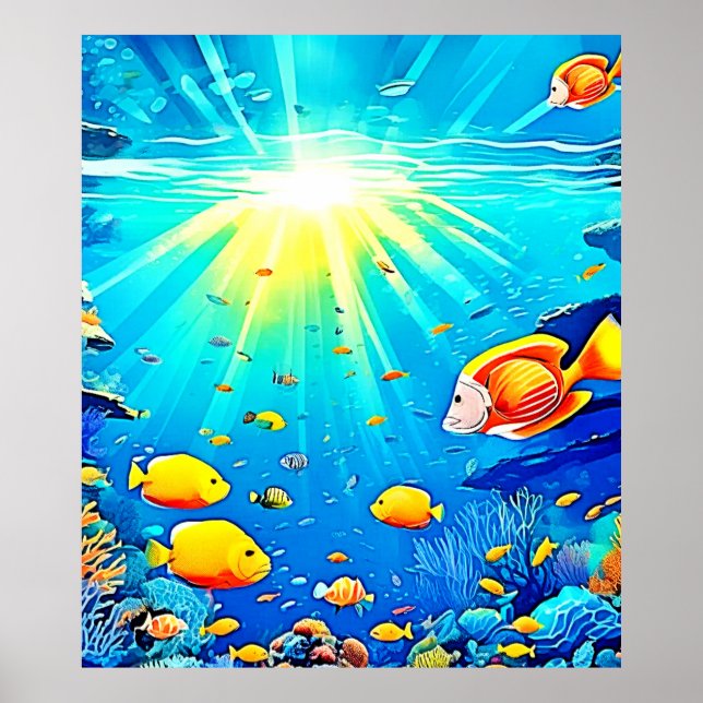 Affiche Sunlit Reef Life Art (Devant)