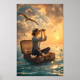 Affiche Sunlit Seeker sur la mer de rêve