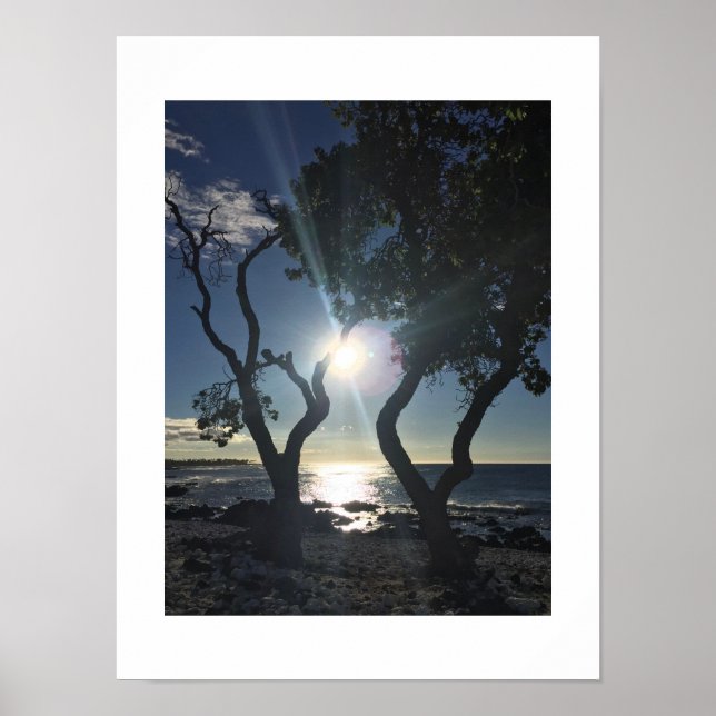 Affiche Sunlit Shore Hawaii Blue Color Photographie (Devant)
