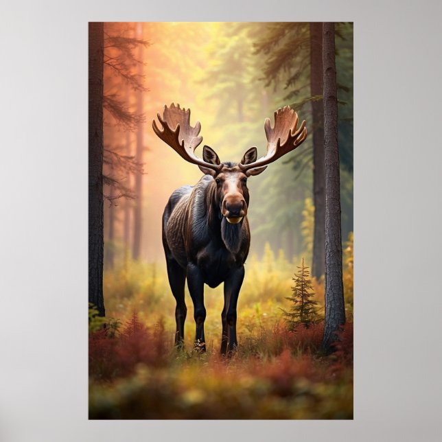 Affiche *~* Sunny Golden AP49 MOOSE Forêt naturelle (Devant)