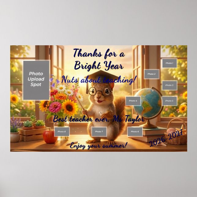 Affiche Sunny Squirrel End of Year Teacher Appreciation (Devant)