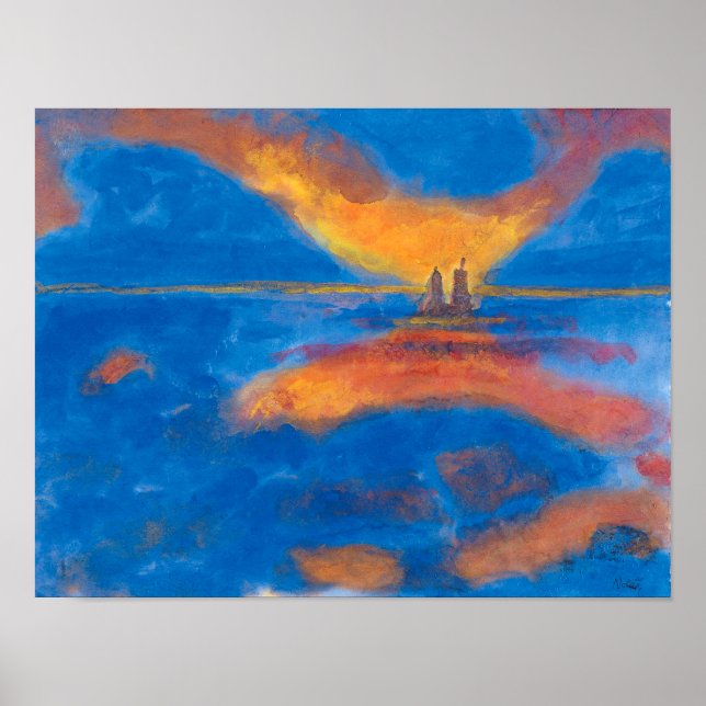 Affiche Sunrise at Sea | Emil Nolde | (Devant)