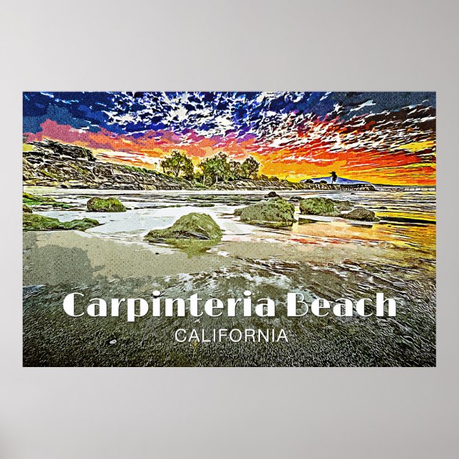 Affiche Sunrise Carpinteria Beach (Devant)