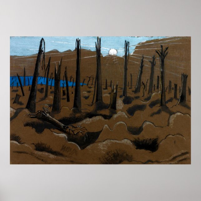 Affiche Sunrise, Inverness Copse par Paul Nash (1918) (Devant)