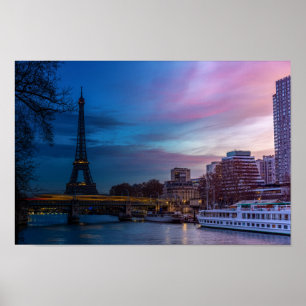Affiche Sunrise over Eiffel tower - Paris, France, Europe