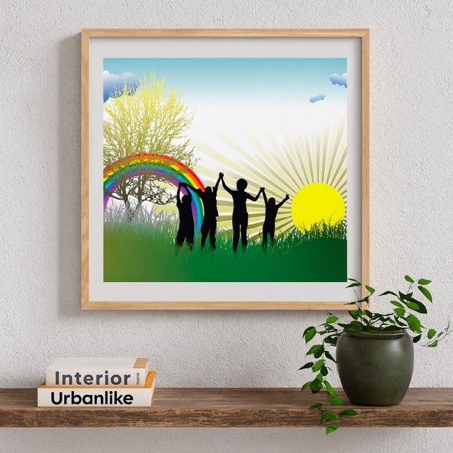 Affiche Sunrise Rainbow Children (Créateur téléchargé)