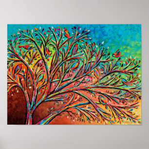 Affiche Sunrise Treetop Birds II