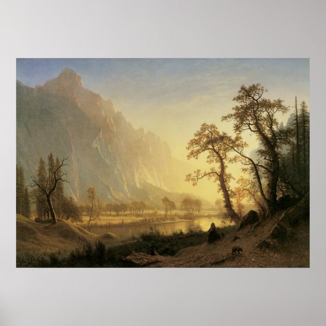 Affiche Sunrise, Vallée de Yosemite par Albert Bierstadt (Devant)