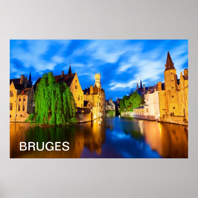 Affiche Sunset à Bruges. Belgique (Devant)