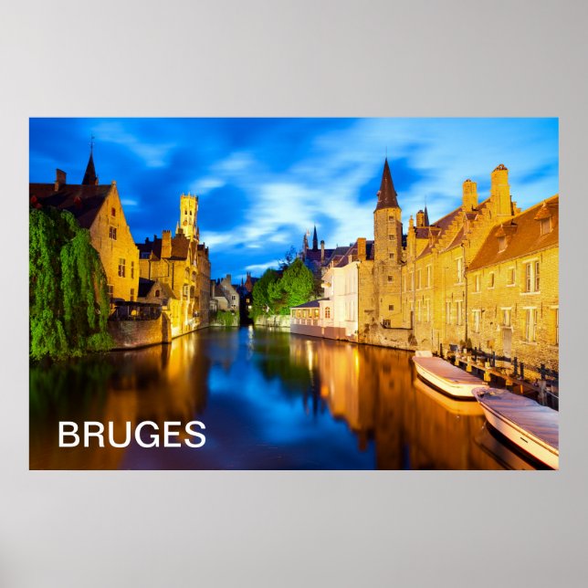 Affiche Sunset à Bruges. Belgique (Devant)
