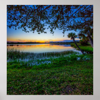Affiche Sunset at Lake Zobel, George LeStrange Preserve